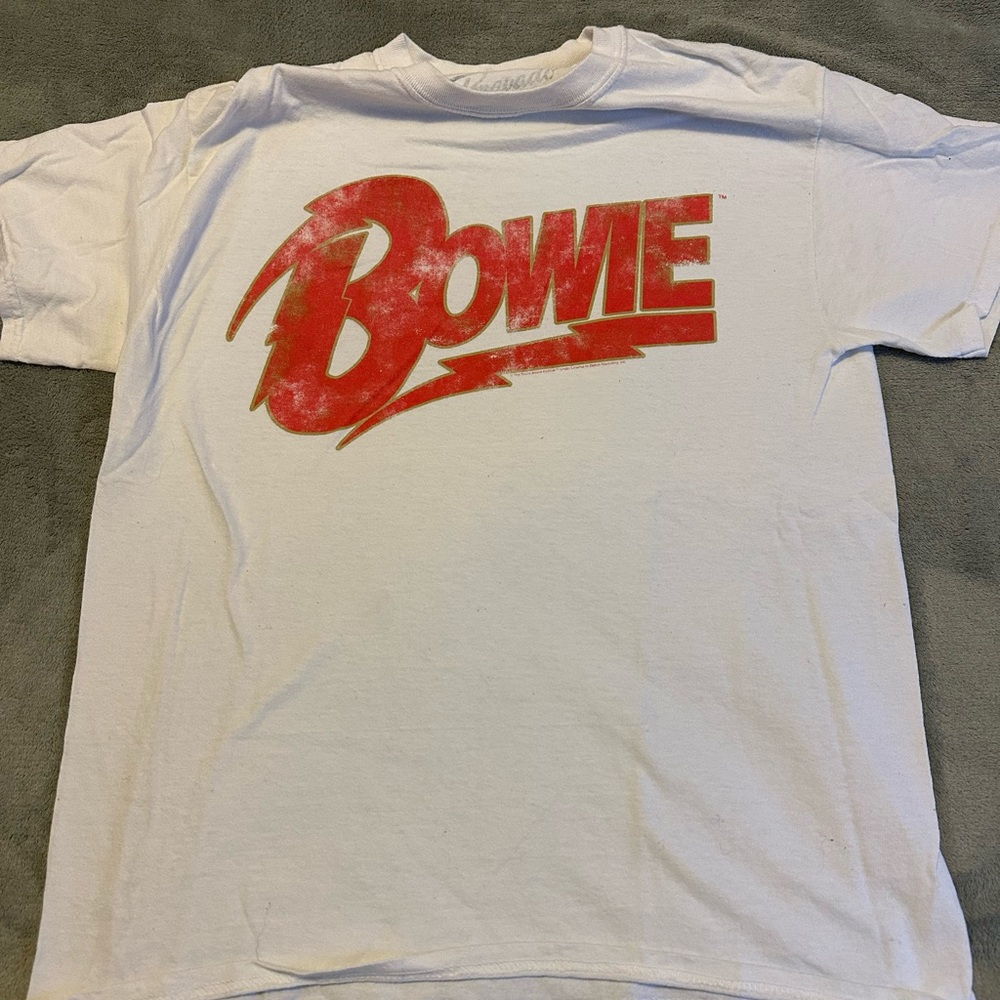 White T-Shirt with Red Graphic